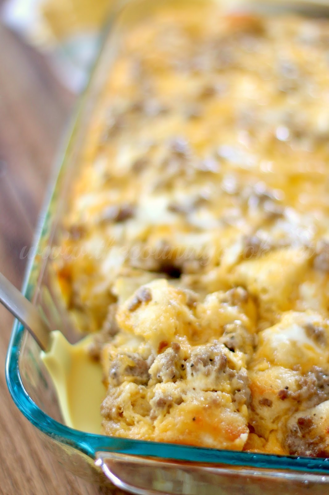 Sausage, Egg & Cheese Biscuit Casserole - The Country Cook