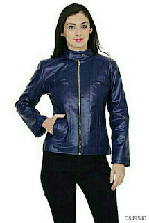 Women's Latest Leather Solid Jackets