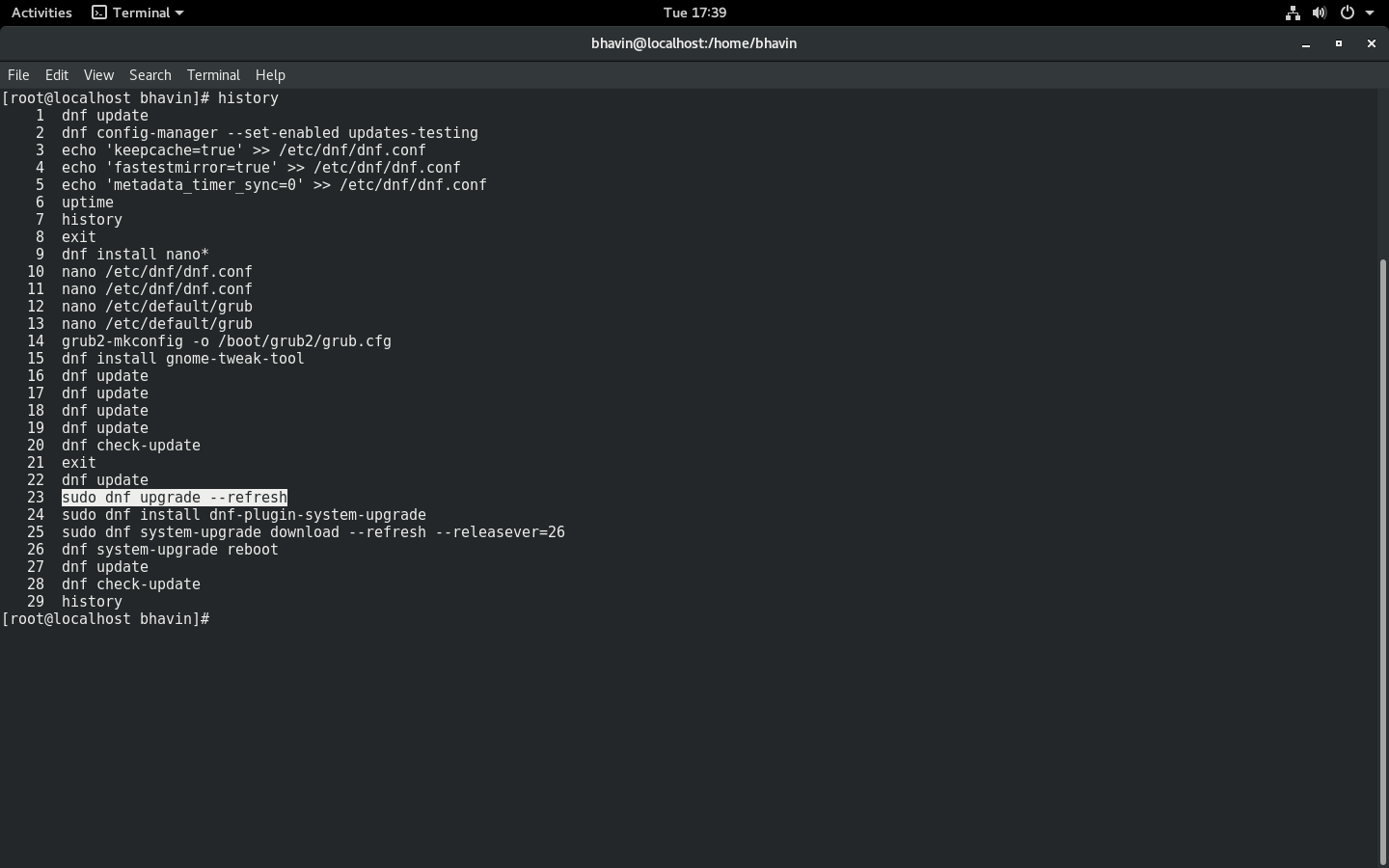 Fedora Linux Commands: February 2019