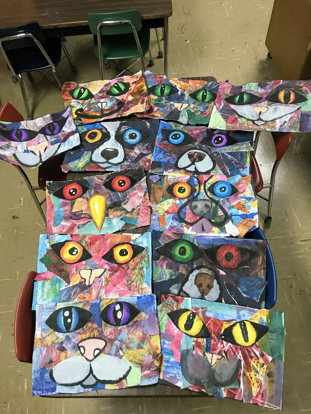 Elements of the Art Room Collage Animal Faces