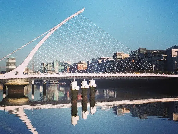 Dublin One Day Itineraries: the Samuel Beckett Bridge on the River Liffey