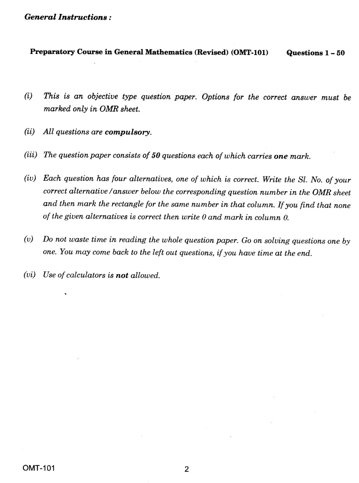 IGNOU OMT101 Solved Papers, (June2016)