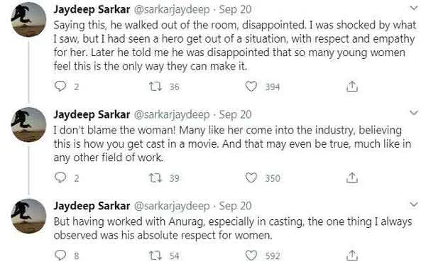 News, National, India, Mumbai, Molestation, Actress, Director, Bollywood, Cinema, Entertainment, Twitter, Anurag Kashyap’s former assistant says director got upset when actress suggested favours in exchange for work