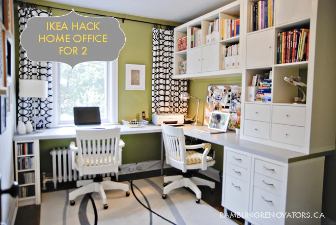 built in office IKEA, home office organization, tips for office organization