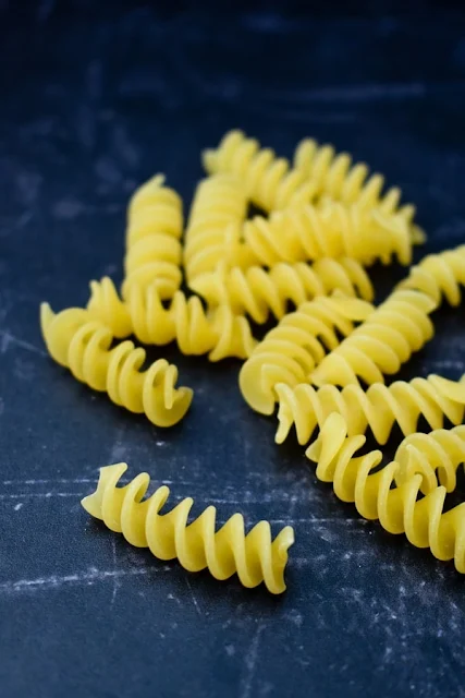 Fusilli or spiral pasta