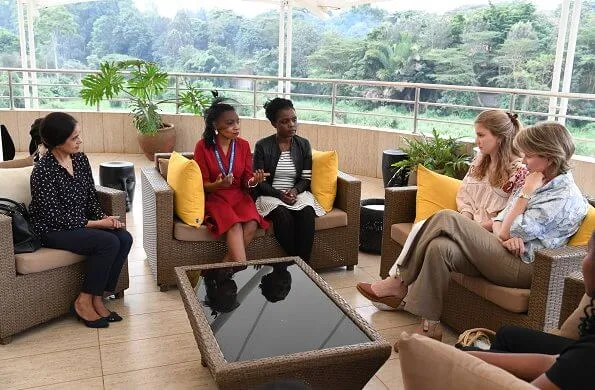 Queen Mathilde and Crown Princess Elisabeth met with Kenyan visual artist Cynthia Nyongesa and Maasai community