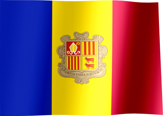 Waving Flag of Andorra (Animated Gif)