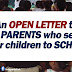 An Open Letter to All Parents who send their Children to School