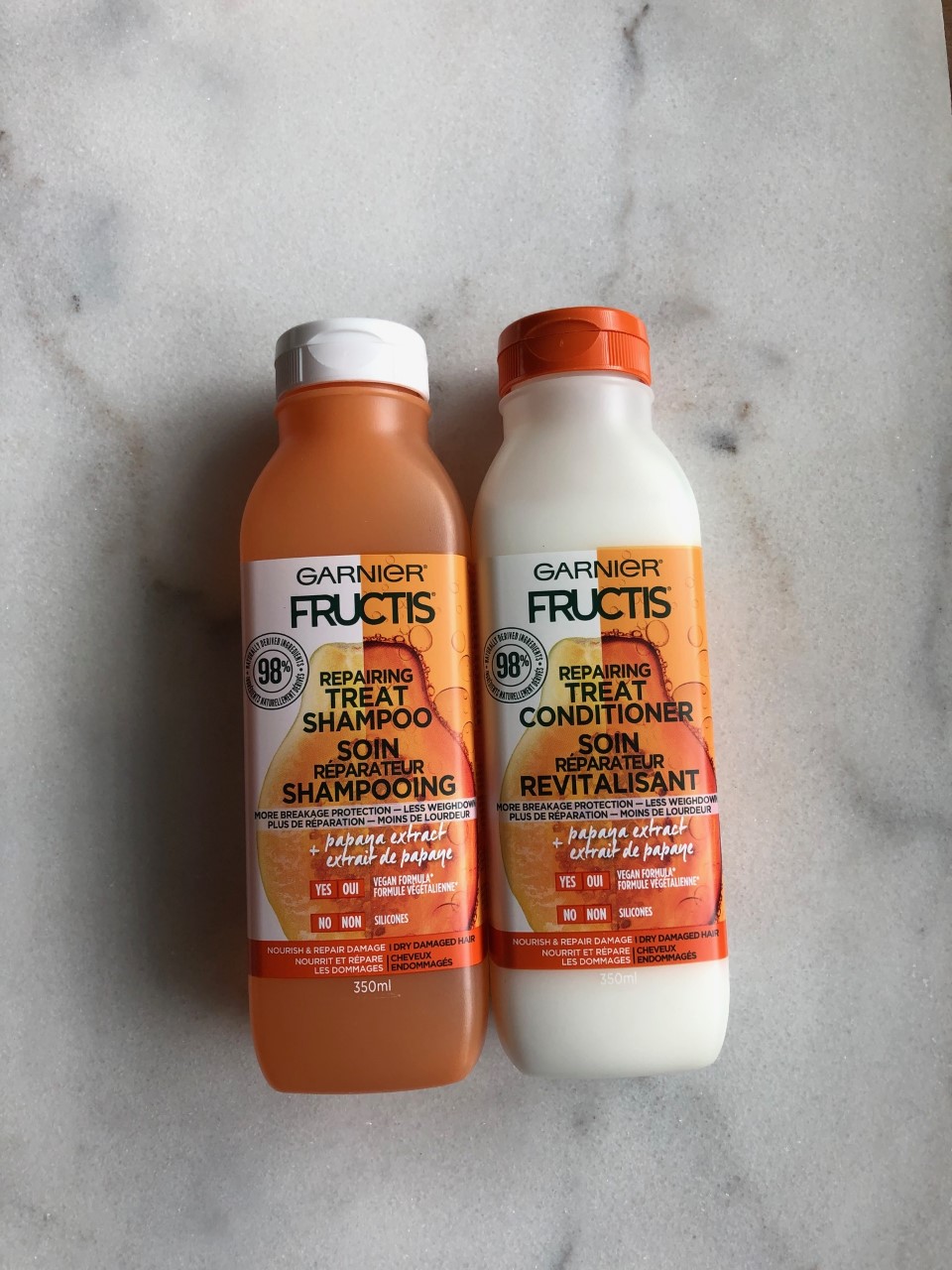 Garnier Fructis Repairing Treat Shampoo and Conditioner: A quick review