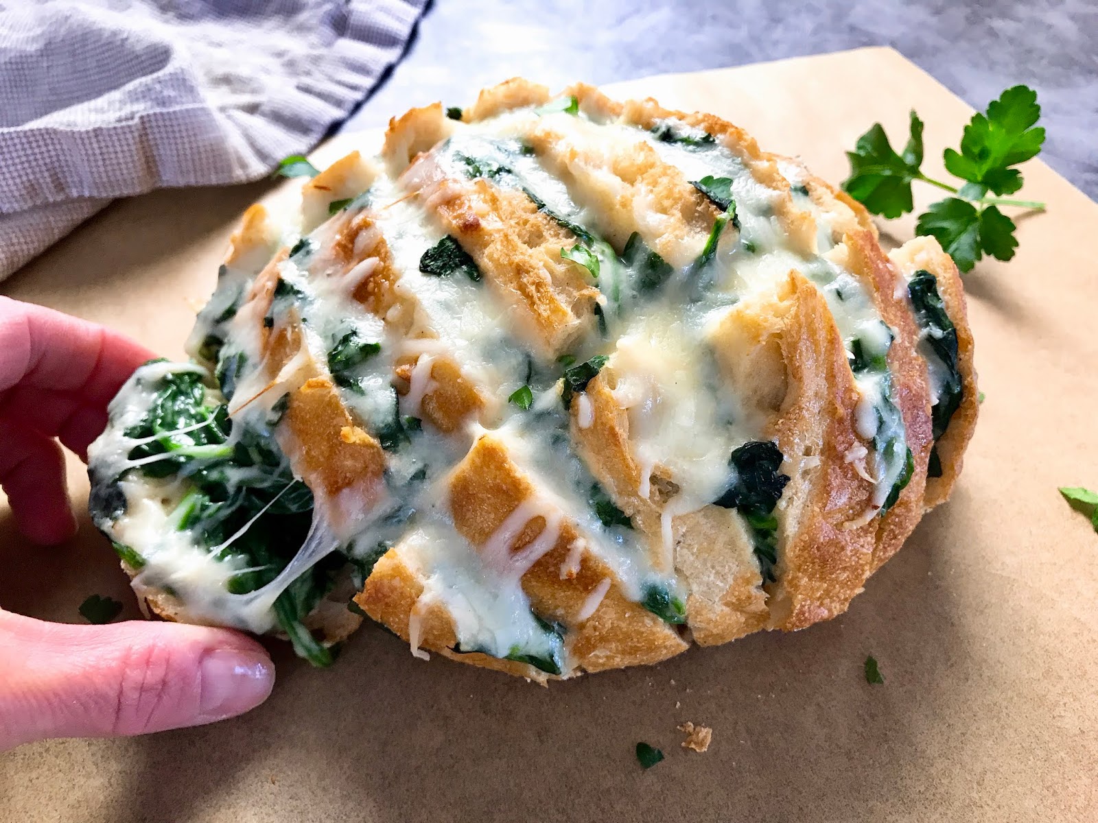 Creamed Spinach PullApart Bread