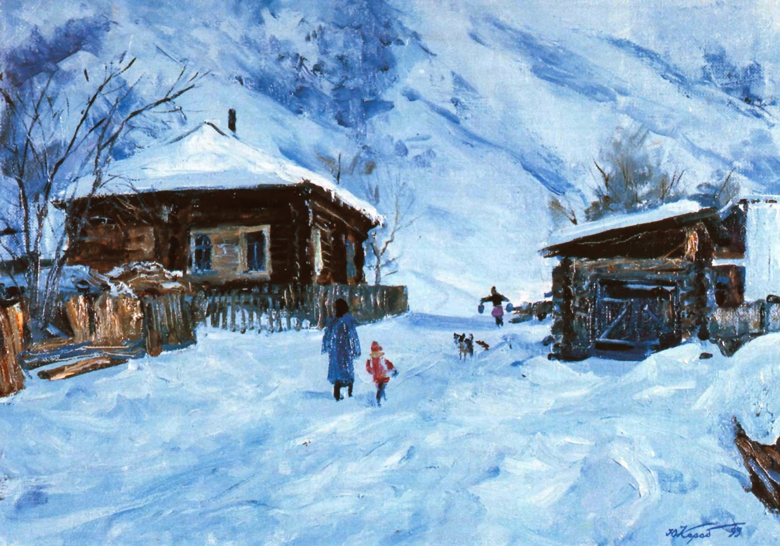 Горный Алтай деревня зимой