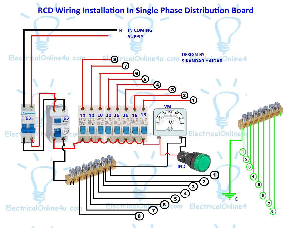 RCD Wiring Installation In Single Phase Distribution Board ...