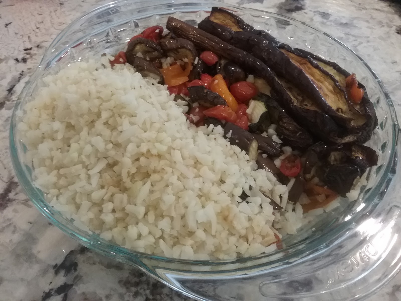 Gluten Free AZ Cauliflower Rice and Japanese Eggplant