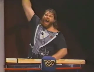 WWF - Slammy Awards 1987 - Hacksaw Jim Duggan won the 'Greatest Hit' award - tough guy!