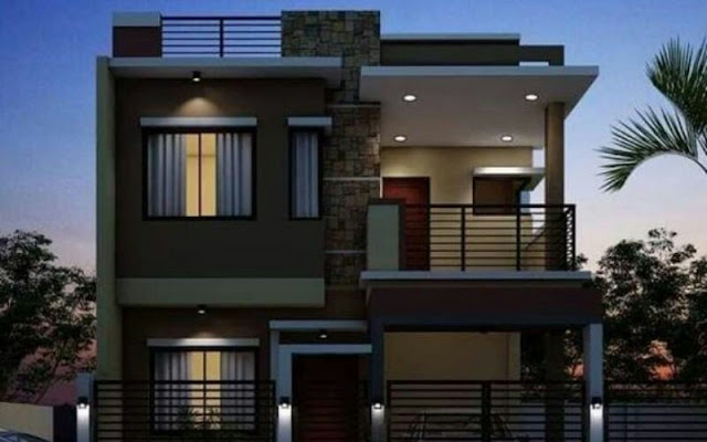 2 story house design with rooftop