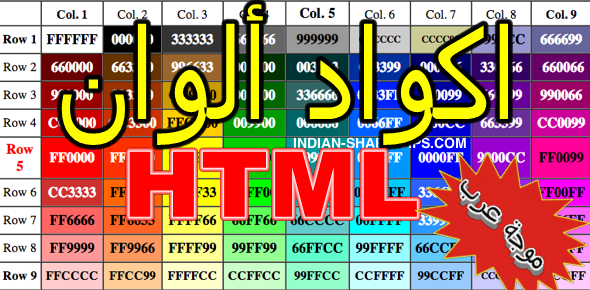 أكواد الوان HTML وطريقة الحصول عليها