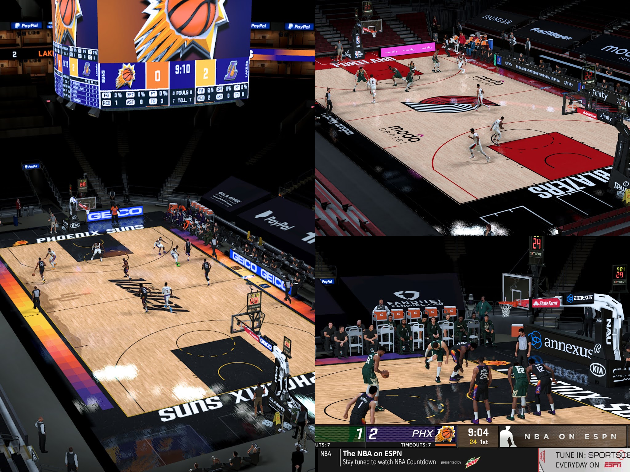 NBA 2K21 REAL GEN Stadiums by SportsHub (PHX, POR, ATL)