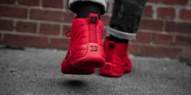 jordan 12 bulls on feet