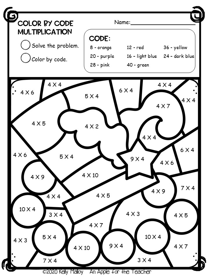 An Apple For The Teacher: Mardi Gras Math Fact Color By Number