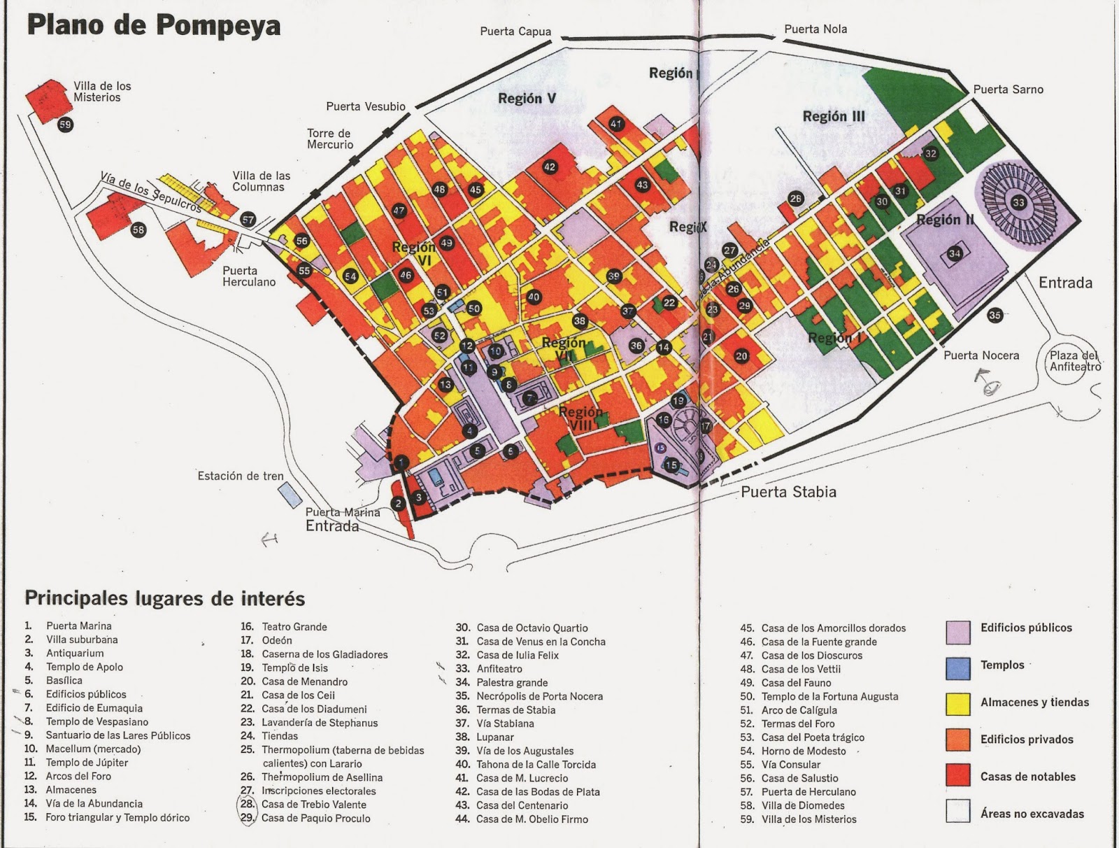 Viajar a Pompeya 2014 Planos de Pompeya