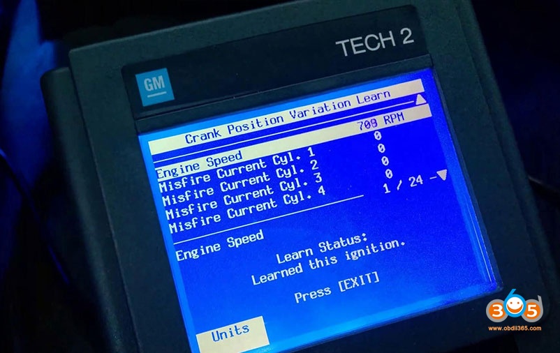 GM Tech2 Crankshaft Position Variation Learn Guide Auto Diagnostic