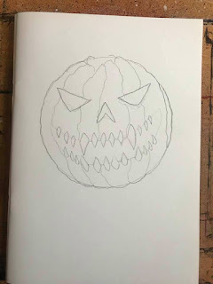 drawing halloween pumpkin