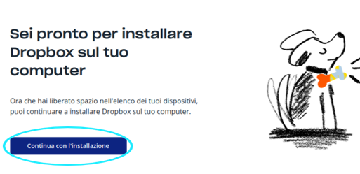 Installazione Dropbox web browser