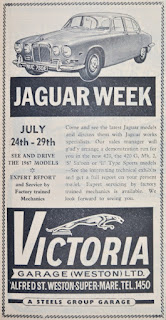 Victoria Garage(Weston) Ltd, Jaguar advert dated 28-07-1967 from Weston Mercury