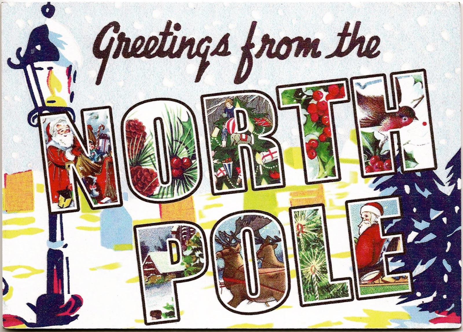 My Favorite Postcards Greetings From the North Pole A Wood Postcard