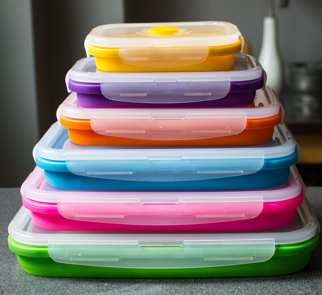 Reusable Detachable Flat Skinny Stack Containers Food Preservation