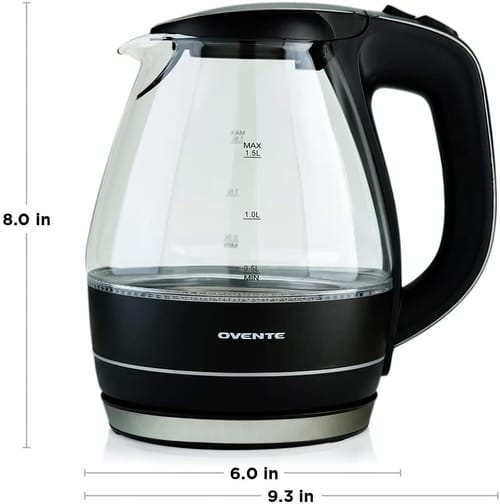 Review Ovente KG83B Portable Electric Glass Kettle