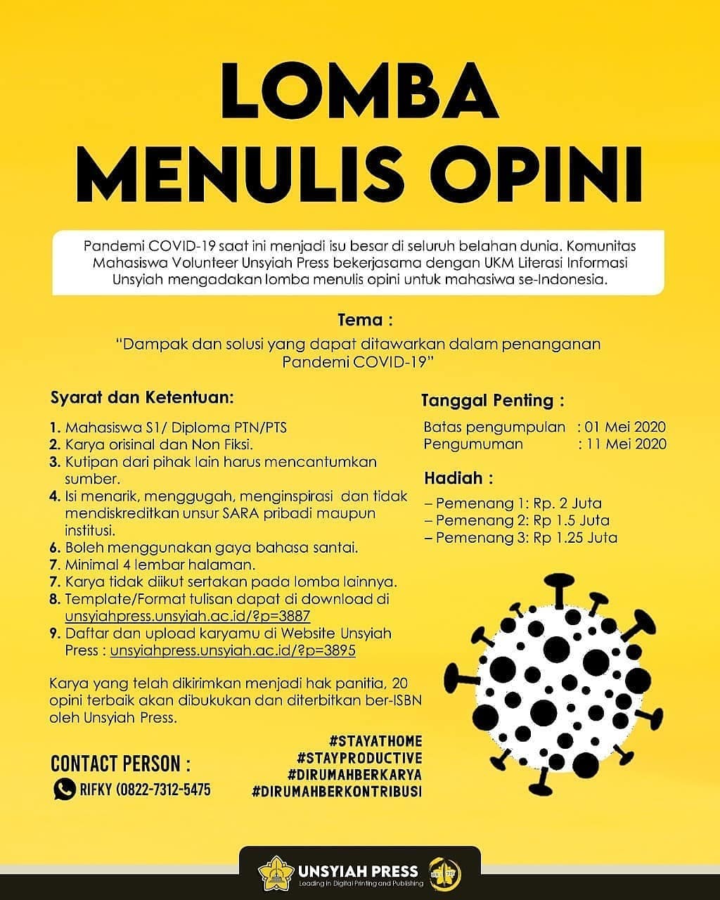 Lomba menulis opini untuk mahasiwa se-Indonesia - lomba menulis cerpen 2021