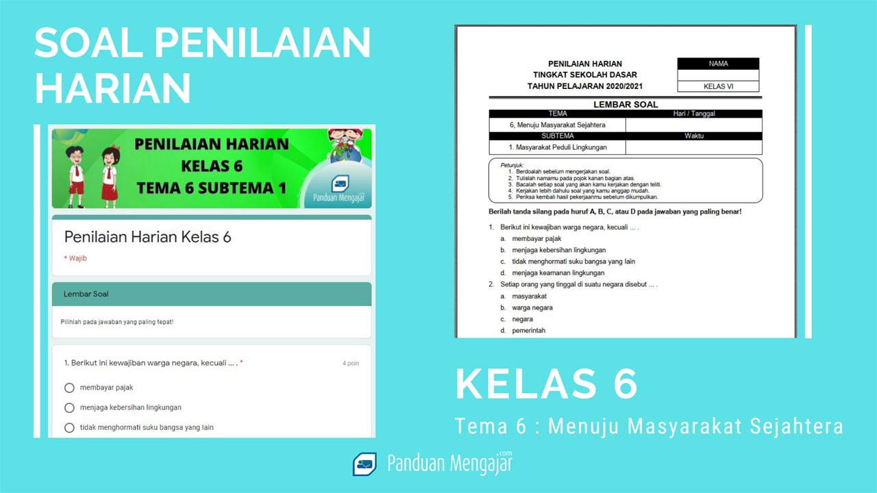 

<p><strong>Contoh Soal Ulangan Harian Kelas 6 Tema 6 Subtema 3</strong></p>
<p>” title=”</p>
<p><strong>Contoh Soal Ulangan Harian Kelas 6 Tema 6 Subtema 3</strong></p>
<p>“></p>
<ul>
<li>Memahami peran energi alternatif dalam kehidupan sehari-hari.</li>
<li>Mengidentifikasi berbagai jenis energi alternatif dan manfaatnya.</li>
<li>Menjelaskan cara kerja beberapa contoh energi alternatif.</li>
<li>Menjelaskan dampak positif dan negatif penggunaan energi alternatif.</li>
<li>Menyajikan informasi tentang pemanfaatan energi alternatif di lingkungan sekitar.</li>
</ul>
<p><strong>Struktur Soal Ulangan Harian</strong></p>
<p>Soal ulangan harian ini akan terdiri dari beberapa bagian, yaitu:</p>
<ol>
<li><strong>Pilihan Ganda:</strong> Bagian ini bertujuan untuk menguji pengetahuan faktual dan pemahaman konsep siswa.</li>
<li><strong>Isian Singkat:</strong> Bagian ini menguji kemampuan siswa dalam mengingat dan menuliskan informasi penting secara ringkas.</li>
<li><strong>Benar Salah:</strong> Bagian ini menguji kemampuan siswa dalam membedakan pernyataan yang benar dan salah berdasarkan materi yang telah dipelajari.</li>
<li><strong>Menjodohkan:</strong> Bagian ini menguji kemampuan siswa dalam menghubungkan informasi yang relevan.</li>
<li><strong>Uraian:</strong> Bagian ini menguji kemampuan siswa dalam menjelaskan, menganalisis, dan menerapkan konsep-konsep yang telah dipelajari.</li>
</ol>
<p><strong>Contoh Soal Ulangan Harian</strong></p>
<p>Berikut adalah contoh soal ulangan harian untuk kelas 6 tema 6 subtema 3:</p>
<p><strong>A. Pilihan Ganda</strong></p>
<ol>
<li>
<p>Energi yang berasal dari sumber daya alam yang dapat diperbarui disebut energi….<br />
a. Fosil<br />
b. Alternatif<br />
c. Nuklir<br />
d. Kimia<br />
<strong>Jawaban: b</strong></p>
</li>
<li>
<p>Berikut ini yang bukan merupakan contoh energi alternatif adalah….<br />
a. Energi matahari<br />
b. Energi angin<br />
c. Energi batu bara<br />
d. Energi air<br />
<strong>Jawaban: c</strong></p>
</li>
<li>
<p>Panel surya berfungsi untuk mengubah energi matahari menjadi energi….<br />
a. Panas<br />
b. Kimia<br />
c. Listrik<br />
d. Gerak<br />
<strong>Jawaban: c</strong></p>
</li>
<li>
<p>Kincir angin biasanya digunakan untuk menghasilkan energi….<br />
a. Panas<br />
b. Listrik<br />
c. Kimia<br />
d. Cahaya<br />
<strong>Jawaban: b</strong></p>
</li>
<li>
<p>Energi yang dihasilkan dari panas bumi disebut energi….<br />
a. Geotermal<br />
b. Hidrotermal<br />
c. Solar<br />
d. Angin<br />
<strong>Jawaban: a</strong></p>
</li>
<li>
<p>Berikut ini adalah manfaat penggunaan energi alternatif, kecuali….<br />
a. Mengurangi polusi udara<br />
b. Mengurangi ketergantungan pada energi fosil<br />
c. Meningkatkan efek rumah kaca<br />
d. Melestarikan lingkungan<br />
<strong>Jawaban: c</strong></p>
</li>
<li>
<p>Biogas dihasilkan dari proses penguraian bahan organik oleh….<br />
a. Bakteri<br />
b. Virus<br />
c. Jamur<br />
d. Alga<br />
<strong>Jawaban: a</strong></p>
</li>
<li>
<p>Bendungan digunakan untuk menghasilkan energi….<br />
a. Angin<br />
b. Matahari<br />
c. Air<br />
d. Panas bumi<br />
<strong>Jawaban: c</strong></p>
</li>
<li>
<p>Berikut ini yang merupakan contoh pemanfaatan energi alternatif di lingkungan sekitar adalah….<br />
a. Penggunaan kompor gas<br />
b. Penggunaan lampu pijar<br />
c. Penggunaan panel surya di atap rumah<br />
d. Penggunaan kendaraan bermotor<br />
<strong>Jawaban: c</strong></p>
</li>
<li>
<p>Negara yang terkenal dengan pemanfaatan energi geotermal adalah….<br />
a. Indonesia<br />
b. Amerika Serikat<br />
c. Islandia<br />
d. Jepang<br />
<strong>Jawaban: c</strong></p>
</li>
</ol>
<p><strong>B. Isian Singkat</strong></p>
<ol>
<li>Energi alternatif yang berasal dari tumbuhan disebut…. <strong>(biomassa)</strong></li>
<li>Alat yang digunakan untuk mengukur kecepatan angin disebut…. <strong>(anemometer)</strong></li>
<li>Energi alternatif yang berasal dari ombak laut disebut energi…. <strong>(gelombang laut)</strong></li>
<li>Pembangkit listrik tenaga air memanfaatkan energi…. <strong>(kinetik)</strong></li>
<li>Salah satu dampak positif penggunaan energi alternatif adalah mengurangi…. <strong>(polusi)</strong></li>
</ol>
<p><strong>C. Benar Salah</strong></p>
<p>Berilah tanda (B) jika pernyataan benar dan (S) jika pernyataan salah.</p>
<ol>
<li>(B) Energi fosil merupakan sumber energi yang dapat diperbarui.</li>
<li>(S) Energi matahari tidak dapat dimanfaatkan saat cuaca mendung.</li>
<li>(B) Penggunaan energi alternatif dapat membantu mengurangi efek rumah kaca.</li>
<li>(S) Biogas merupakan energi alternatif yang ramah lingkungan.</li>
<li>(B) Pembangkit listrik tenaga angin cocok dibangun di daerah yang memiliki kecepatan angin tinggi.</li>
</ol>
<p><strong>D. Menjodohkan</strong></p>
<p>Jodohkan pernyataan di kolom A dengan jawaban yang sesuai di kolom B.</p>
<table>
<thead>
<tr>
<th style=