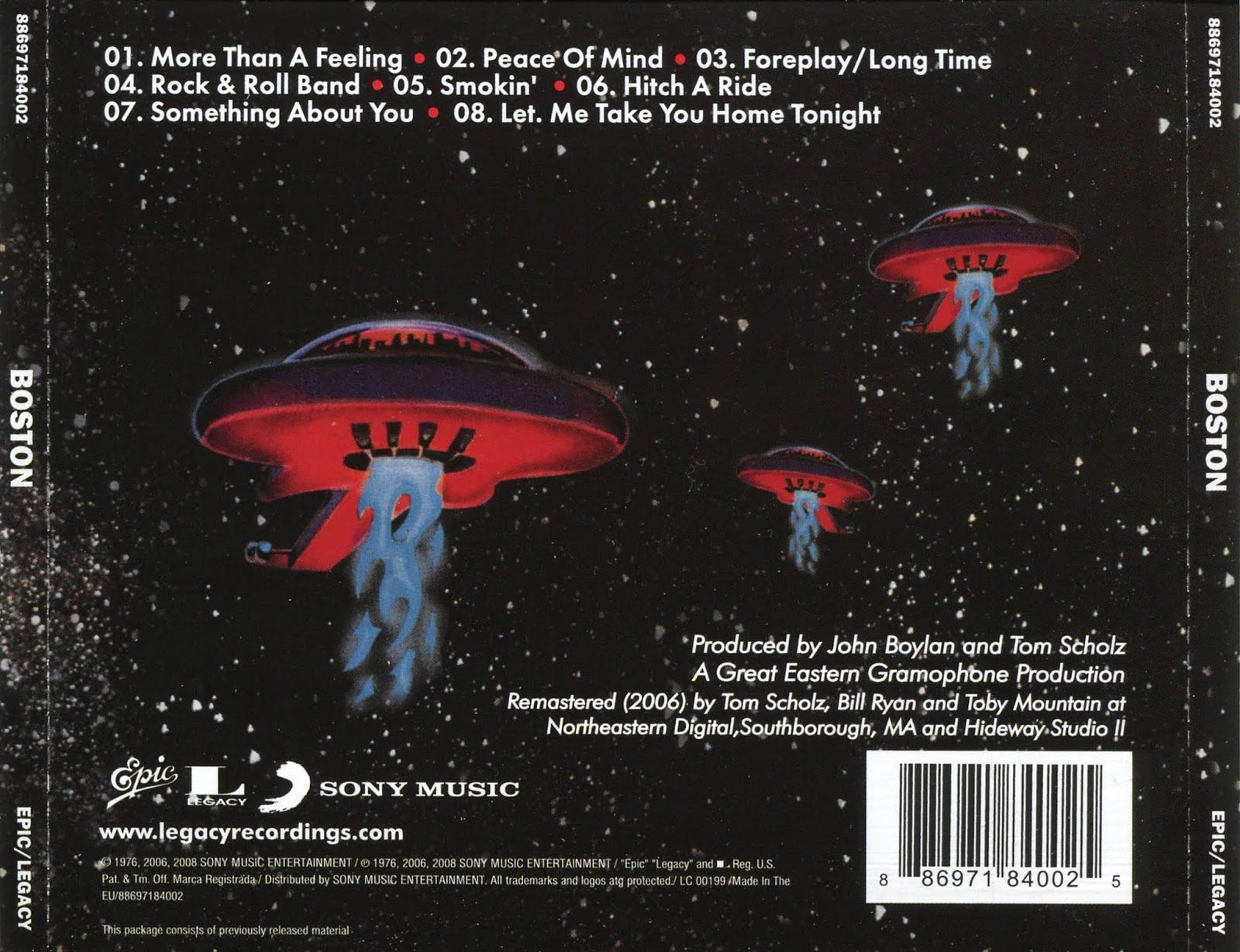 Classic Rock Covers Database Boston Boston Released Year 1976