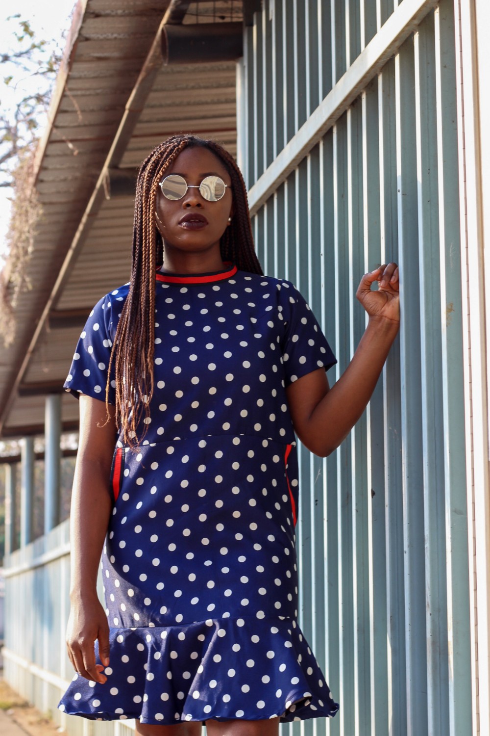 abuja fashion blogger in polka dot trend