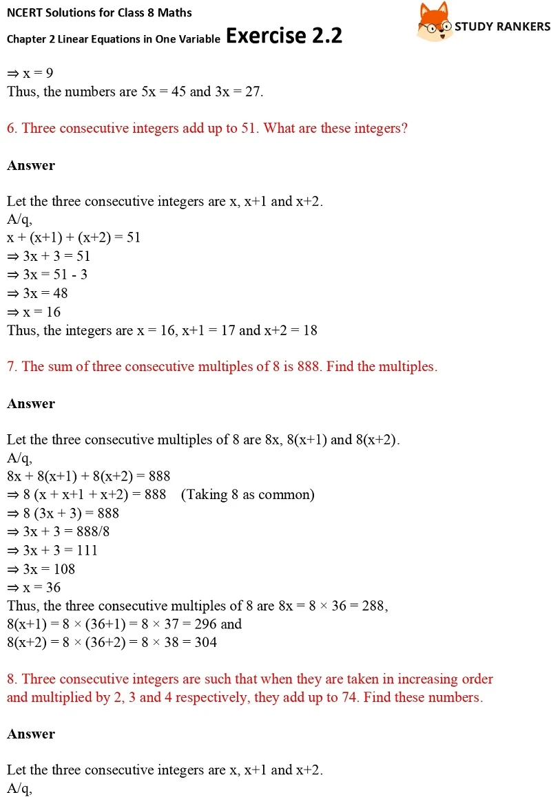 NCERT Solutions for Class 8 Maths Ch 2 Linear Equations in One Variable Exercise 2.2 3