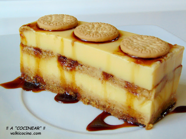 PASTEL DE FLAN Y GALLETAS FÁCIL SIN HORNO