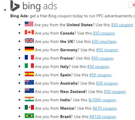 Bing ppc coupons