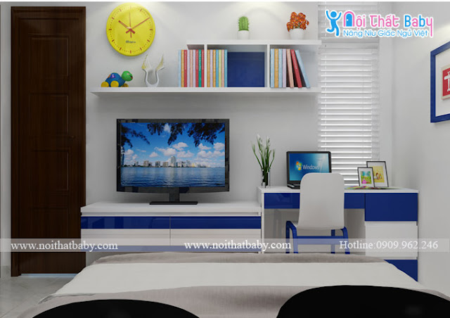 kệ tivi , kệ sách phòng ngủ cho bé sd3