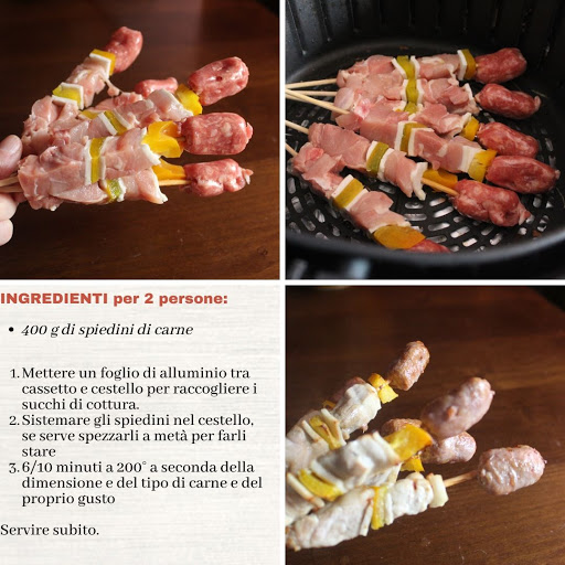 Spiedini Di Carne In Friggitrice Ad Aria Impariamo ad usare la friggitrice ad aria: spiedini di carne | Ricetta