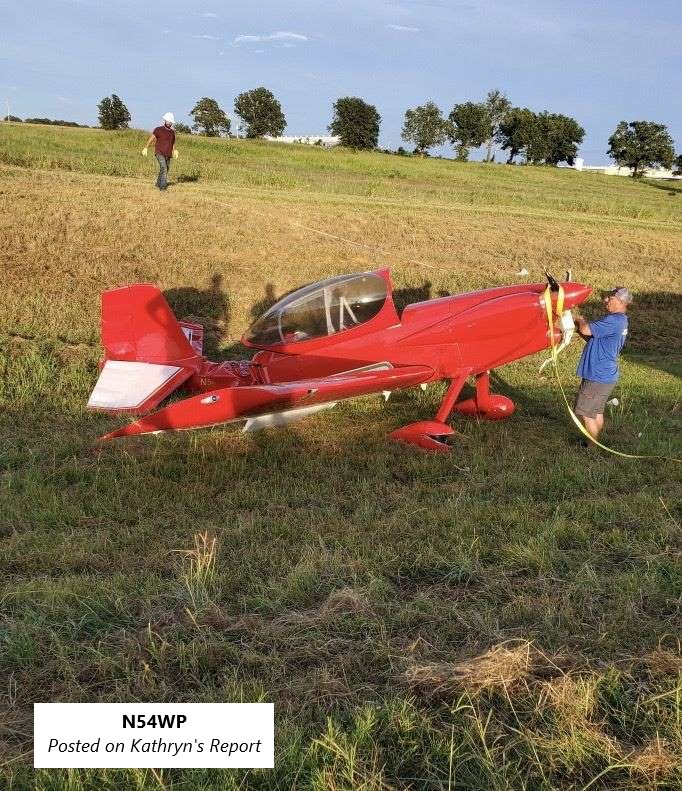 Kathryn's Report Van's RV4, N54WP Accident occurred July 22, 2020