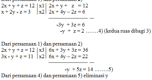 Menentukan Penyelesaian dari Sistem Persamaan Linear Tiga Variabel