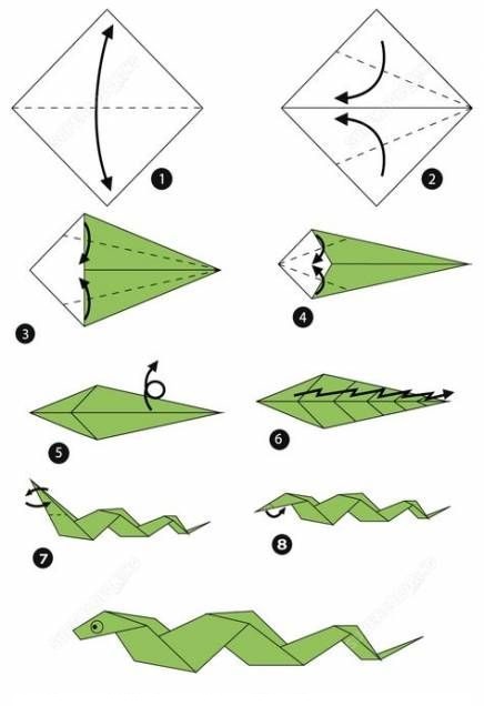 Gap giay origami hinh con ran