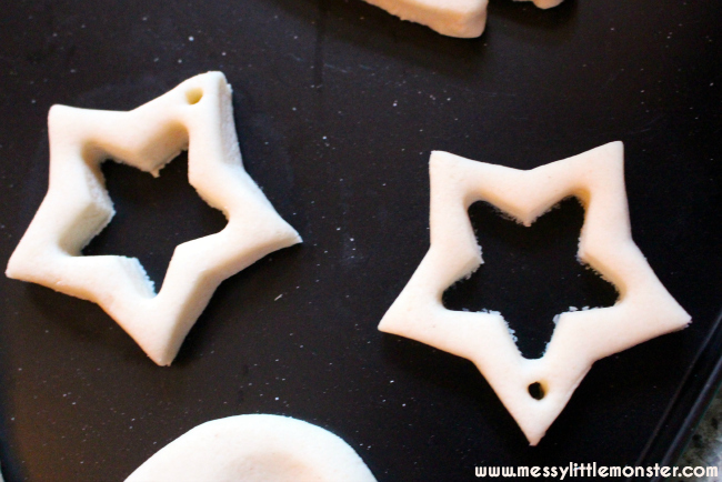 how to make a salt dough star photo frame ornament