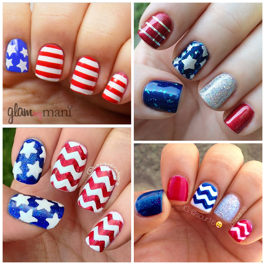 12 Red, White & Blue 4th of July Nails