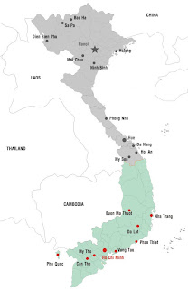 Map of Southern Vietnam