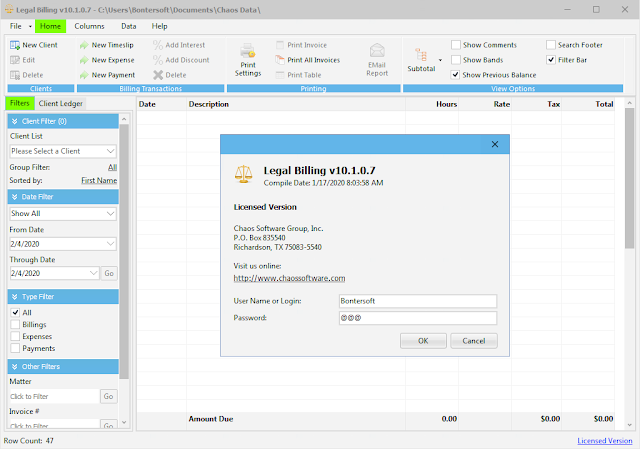 Screenshot Chaos Legal Billing 10.1.0.7 Full Version Screenshot Chaos Legal Billing 10.1.0.7 Full Version
