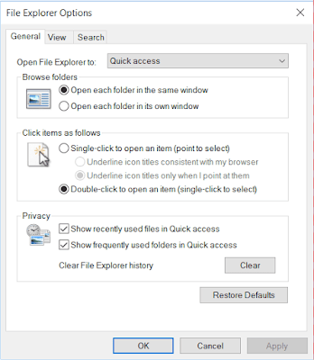 File Explorer Option