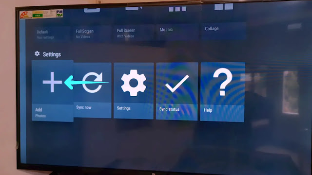 click on add icon to add media how to Add photos for screensaver in photo gallery and screensaver app