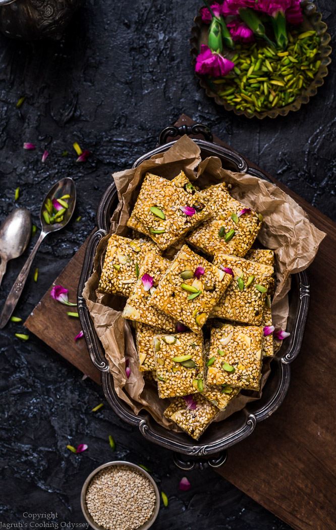 MIXED NUT AND SESAME SEED CHIKKI J Cooking Odyssey